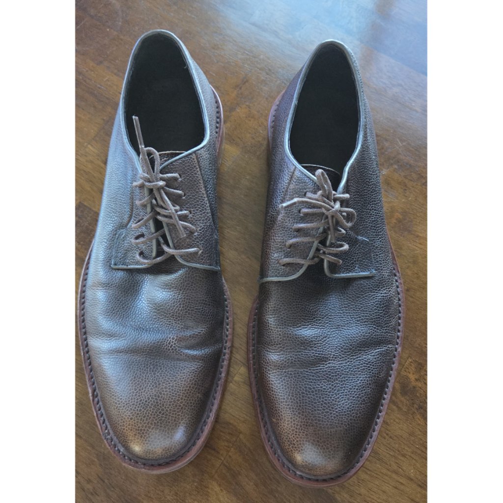 Red Saks Fifth Avenue Pebbled Leather Derby Shoes Men’s 10m Brown Leather Sole